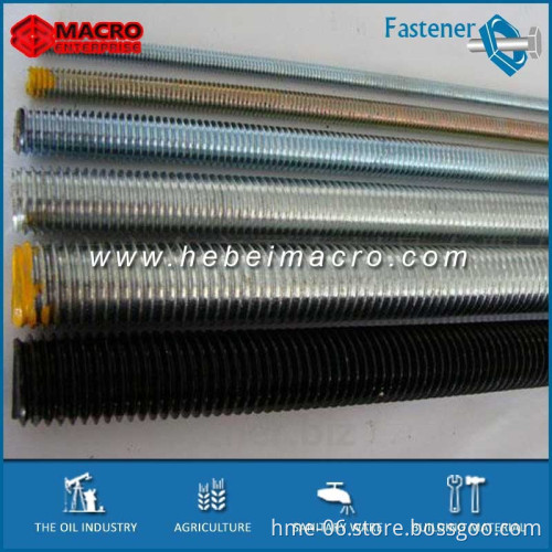 galvanized blue color DIN975 grade 4.8 metric size 1m length MS threaded rods